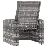 szürke polyrattan dönthető kerti szék párnával