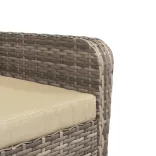 világosbarna polyrattan kerti szék lábtartóval