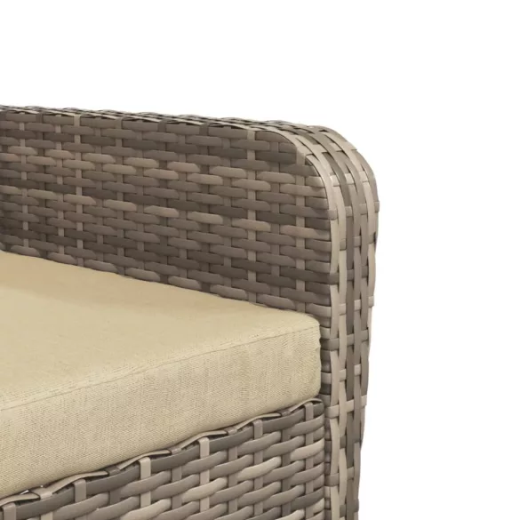 világosbarna polyrattan kerti szék lábtartóval