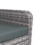 szürke polyrattan kerti szék lábtartóval