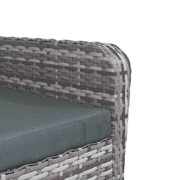 szürke polyrattan kerti szék lábtartóval