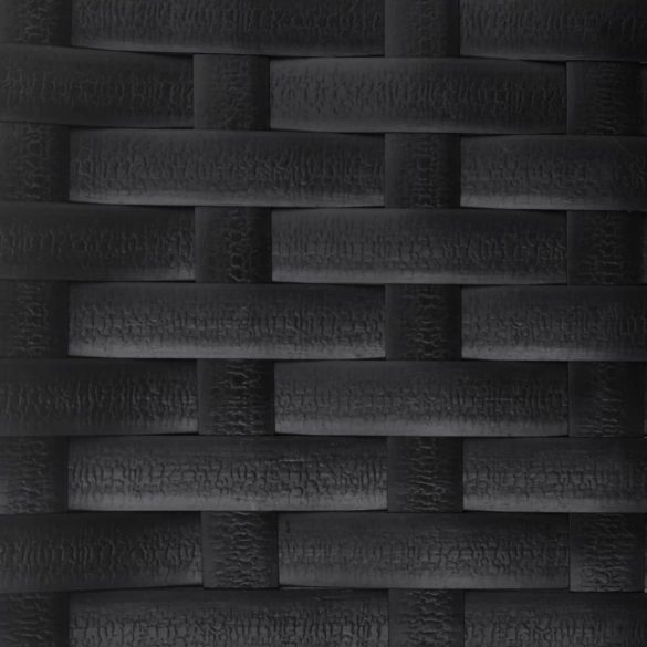 fekete 2-személyes polyrattan kerti pad