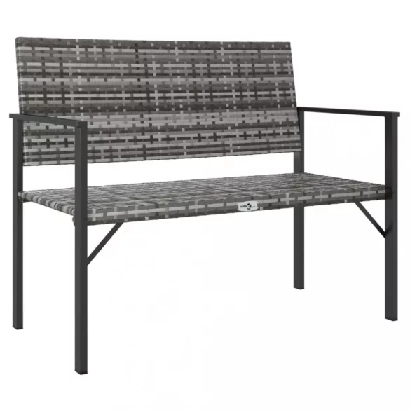 2-személyes szürke polyrattan kerti pad