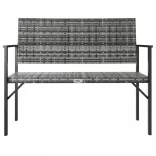 2-személyes szürke polyrattan kerti pad