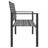 2-személyes szürke polyrattan kerti pad