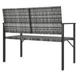 2-személyes szürke polyrattan kerti pad