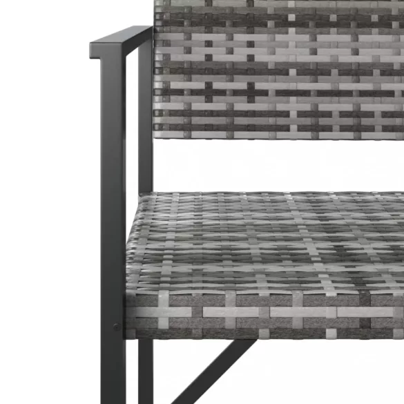 2-személyes szürke polyrattan kerti pad
