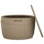 világosbarna 3 az 1-ben polipropilén kerti tárolóláda