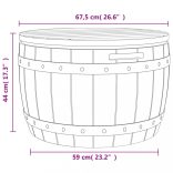 világosbarna 3 az 1-ben polipropilén kerti tárolóláda