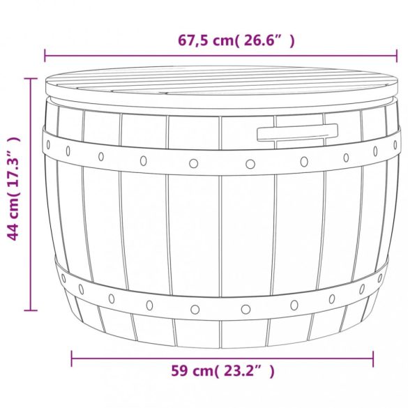 világosbarna 3 az 1-ben polipropilén kerti tárolóláda