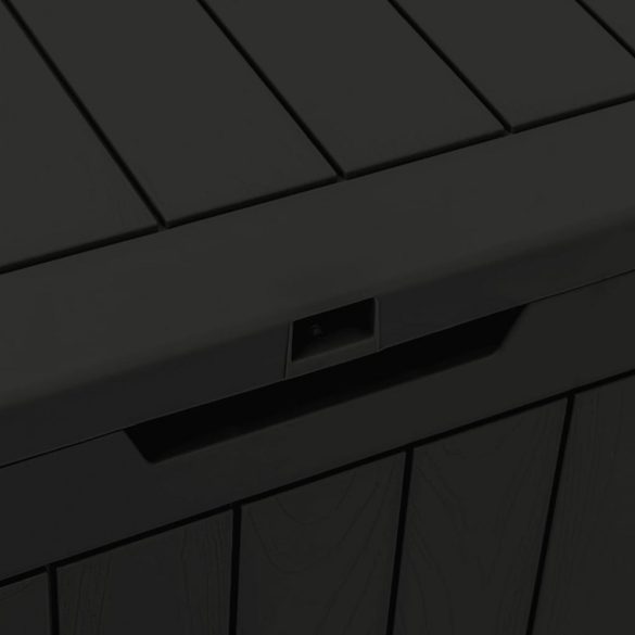fekete polipropilén kerti tárolóláda 55,5x43x53 cm