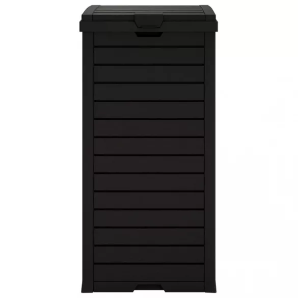 fekete kültéri polipropilén szemeteskuka 41x41x86 cm