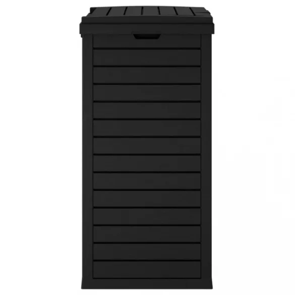 fekete kültéri polipropilén szemeteskuka 41x41x86 cm