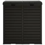 fekete kültéri polipropilén szemeteskuka 78x41x86 cm