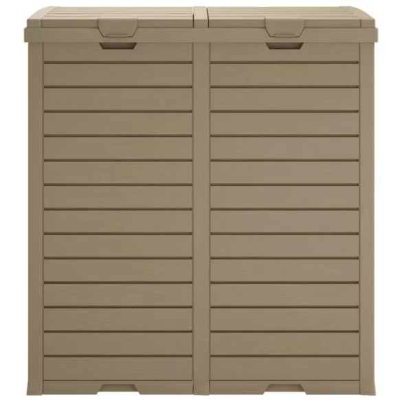 világosbarna kültéri polipropilén szemeteskuka 78x41x86 cm