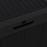 fekete polipropilén kerti tárolóláda 55,5x43x53 cm