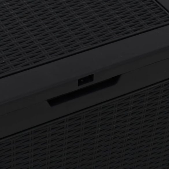 fekete polipropilén kerti tárolóláda 55,5x43x53 cm