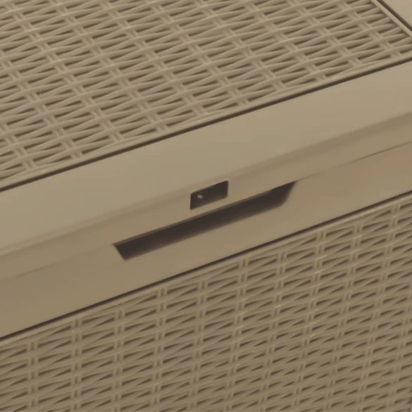 világosbarna polipropilén kerti tárolóláda 55,5x43x53 cm