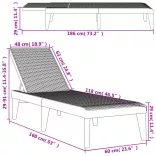 antracitszürke PP napozóágy 186 x 60 x 29 cm