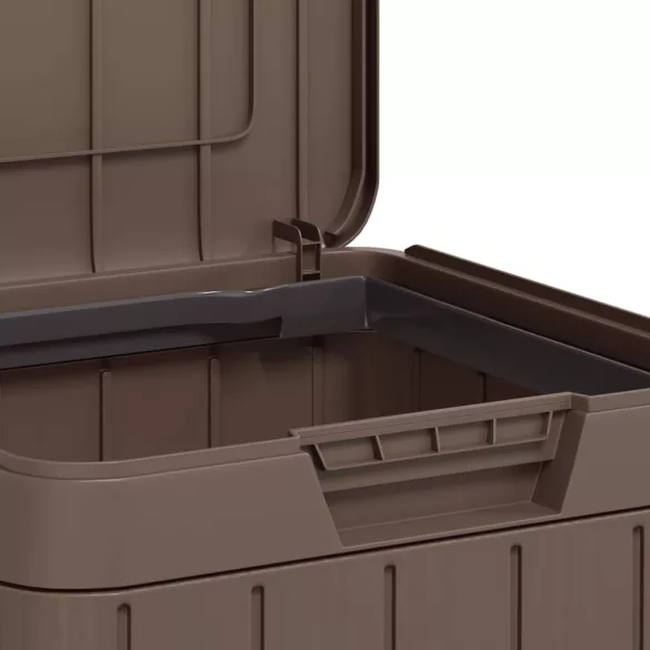 barna PP kültéri szemeteskuka 38 x 38 x 65 cm