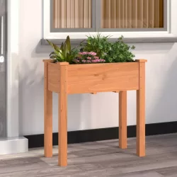   barna tömör fenyőfa kerti ültetőláda béléssel 71 x 37 x 76 cm
