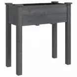 szürke tömör fenyőfa kerti ültetőláda béléssel 71 x 37 x 76 cm