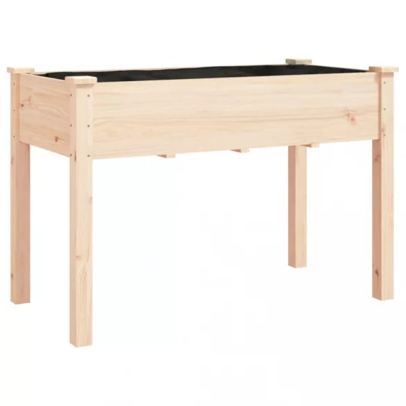 tömör fenyőfa kerti ültetőláda béléssel 118 x 59 x 76 cm