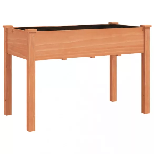 barna tömör fenyőfa kerti ültetőláda béléssel 118 x 59 x 76 cm