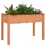 barna tömör fenyőfa kerti ültetőláda béléssel 118 x 59 x 76 cm