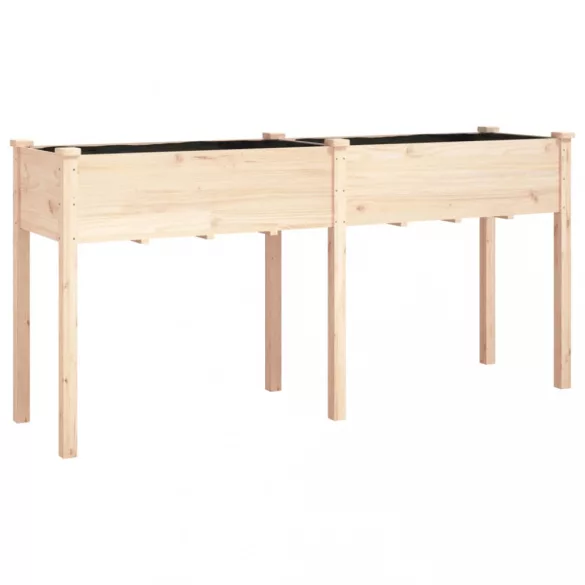 tömör fenyőfa kerti ültetőláda béléssel 161 x 45 x 76 cm