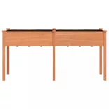 barna tömör fenyőfa kerti ültetőláda béléssel 161x45x76 cm
