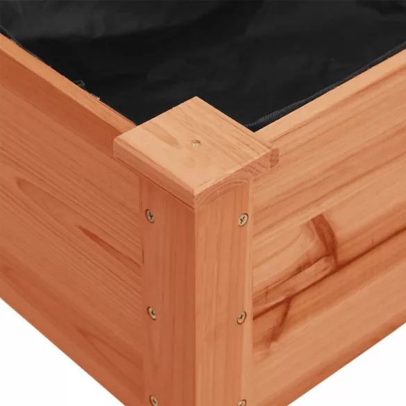 barna tömör fenyőfa kerti ültetőláda béléssel 161x45x76 cm