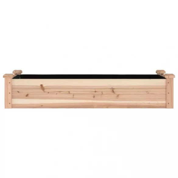 tömör fenyőfa kerti magaságyás béléssel 120x45x25 cm