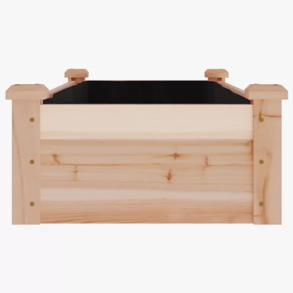 tömör fenyőfa kerti magaságyás béléssel 120x45x25 cm