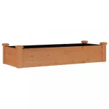 barna tömör fenyőfa kerti magaságyás béléssel 120x45x25 cm
