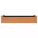 barna tömör fenyőfa kerti magaságyás béléssel 120x45x25 cm
