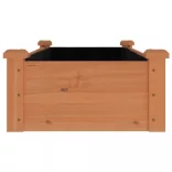 barna tömör fenyőfa kerti magaságyás béléssel 120x45x25 cm