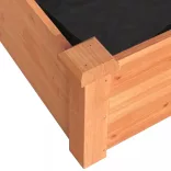 barna tömör fenyőfa kerti magaságyás béléssel 120x45x25 cm