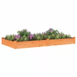 barna tömör fenyőfa kerti magaságyás béléssel 240x120x25 cm