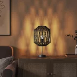 fekete vas és papír lámpaernyő Ø23 x 28 cm