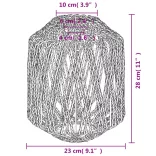 fekete vas és papír lámpaernyő Ø23 x 28 cm