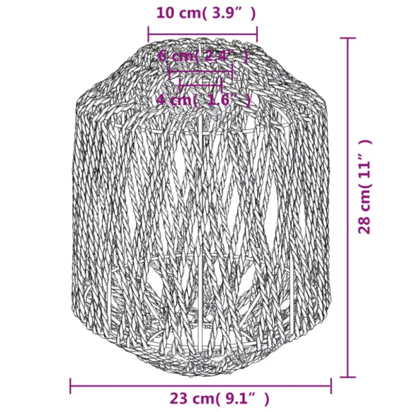 fekete vas és papír lámpaernyő Ø23 x 28 cm