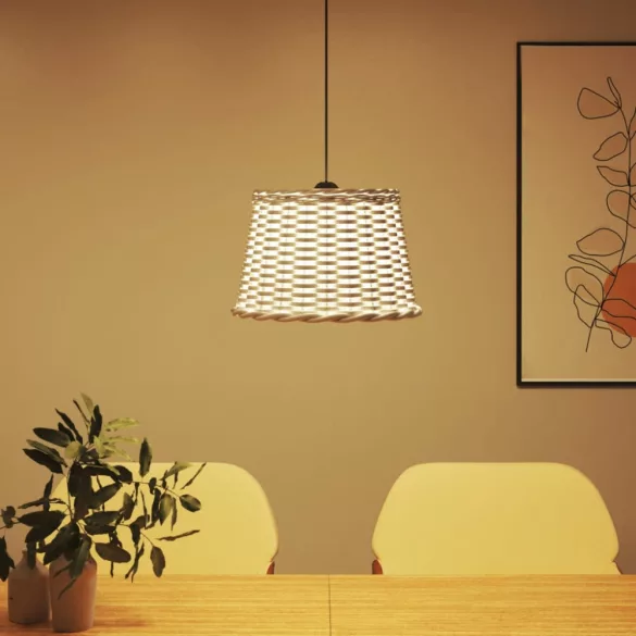 fehér fonott mennyezeti lámpaernyő Ø40 x 26 cm