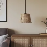 barna fonott mennyezeti lámpaernyő Ø20 x 15 cm