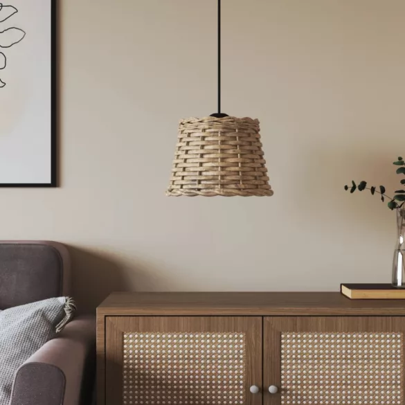 barna fonott mennyezeti lámpaernyő Ø20 x 15 cm