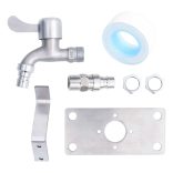 rozsdamentes acél négyzetes kerti oszlop típusú vízcsap 80 cm