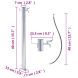 kerek rozsdamentes acél kerti oszlop típusú vízcsap 40 cm