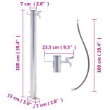 kerek rozsdamentes acél kerti oszlop típusú vízcsap 100 cm