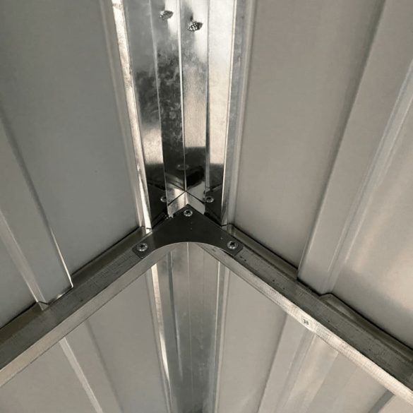 antracitszürke fészer meghosszabbított tetővel 277x107x181 cm