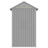 világosszürke horganyzott acél kerti fészer 192 x 152,5 x 237 cm